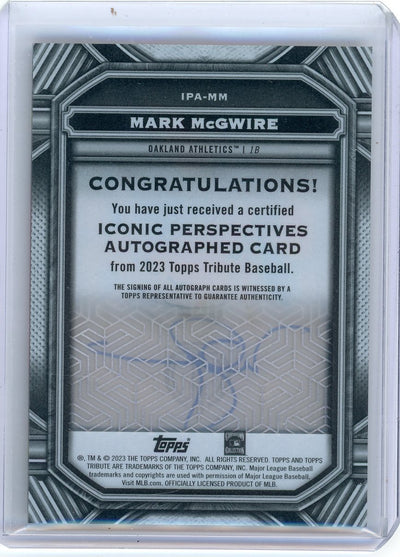 Mark McGwire 2023 Topps Tribute Iconic Perspectives autograph red #'d 08/10