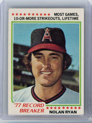 Nolan Ryan 1978 Topps Baseball Record Breaker #6