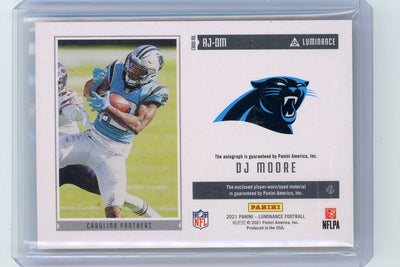 DJ Moore 2021 Panini Luminance autograph jersey relic rookie card #'d 02/25