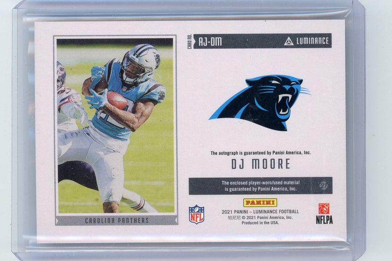 DJ Moore 2021 Panini Luminance autograph jersey relic rookie card 