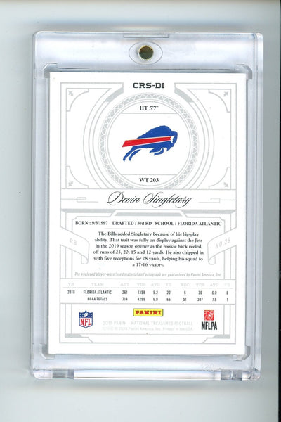 Devin Singletary 2019 Panini National Treasures Auth. Signatures RPA #'d 68/99