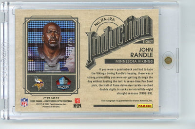 John Randle 2022 Panini Donruss Optic Contenders HoF Induction autograph #'d 07/25