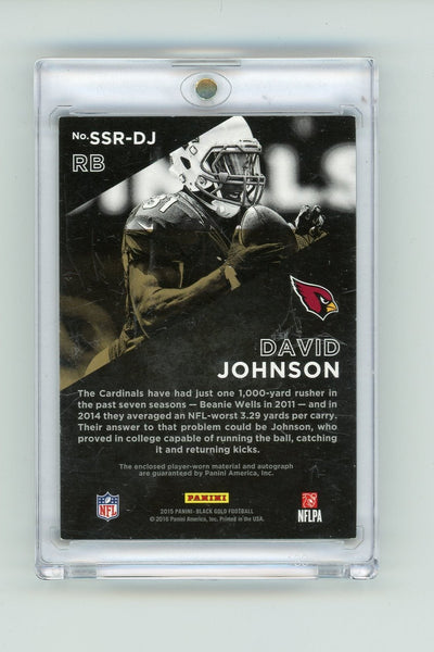 David Johnson 2015 Panini Black Gold Sizeable Signatures auth. game-used relic auto RC #'d 5/5