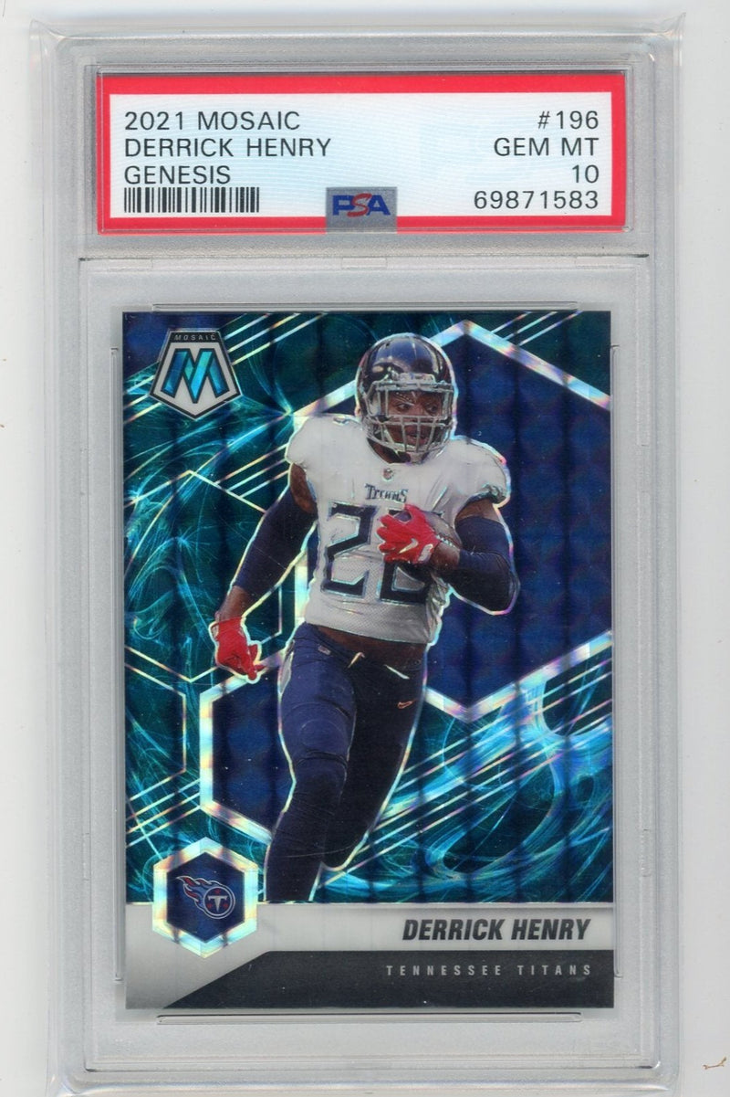 Derrick Henry 2021 Mosaic Genesis prizm PSA 10