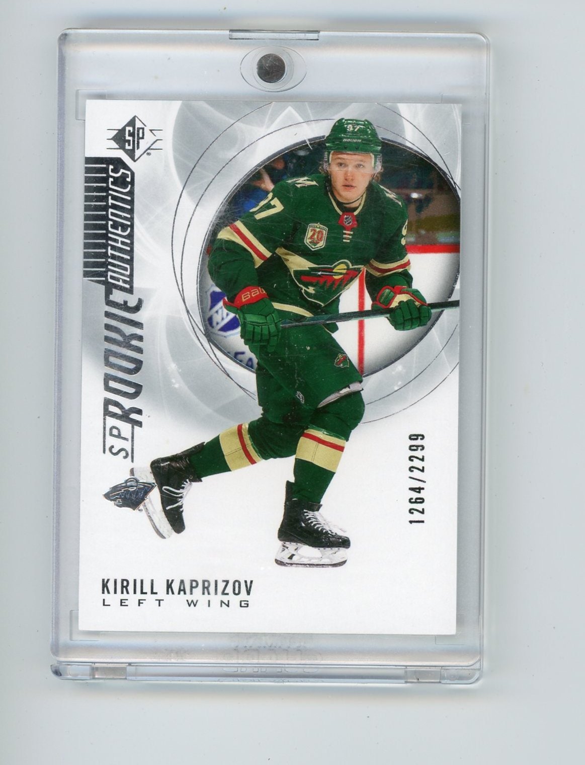 Kirill Kaprizov 2020-21 Upper Deck SP Rookie Authentics RC black #'d 1264/2299