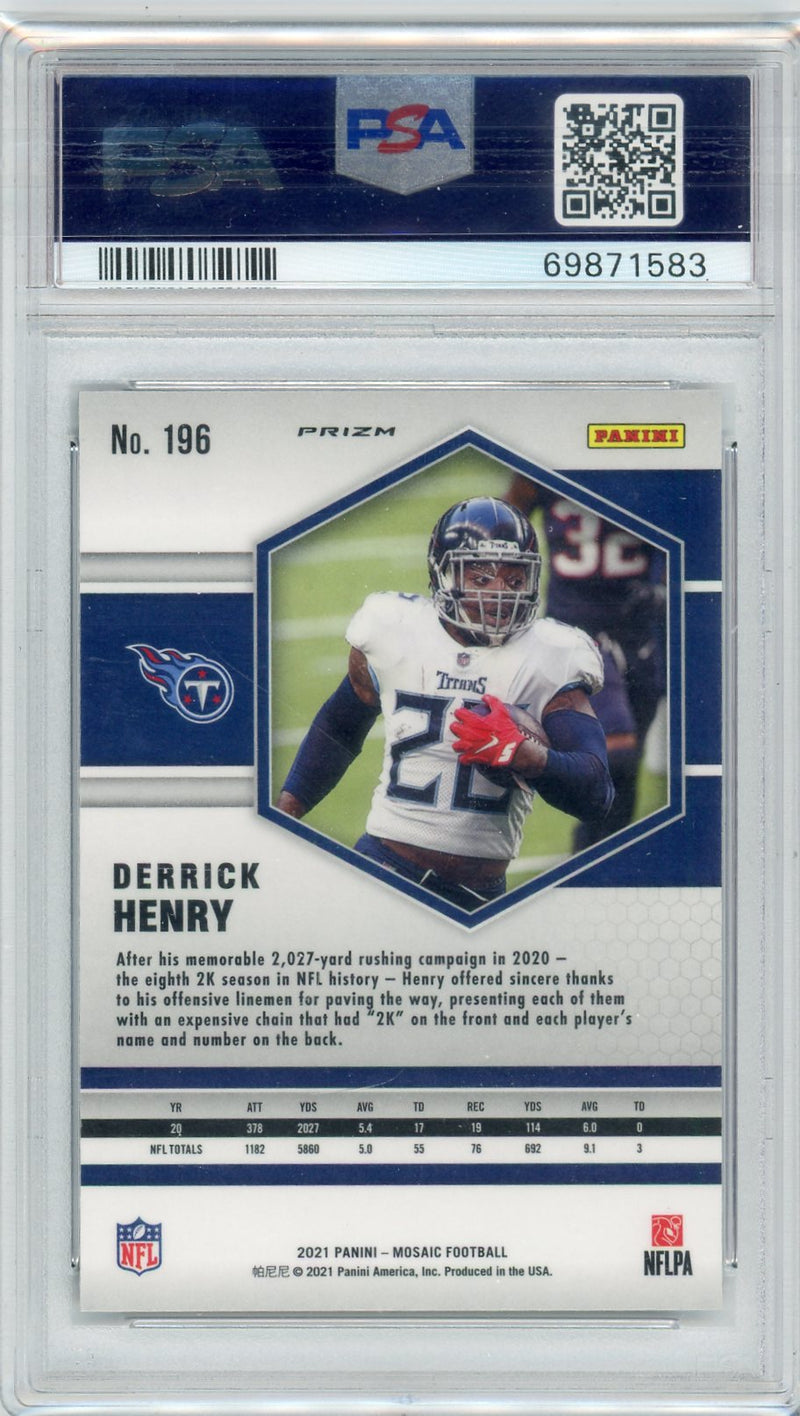 Derrick Henry 2021 Mosaic Genesis prizm PSA 10