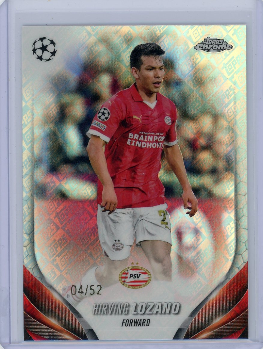 Hirving Lozano 2024 Topps Chrome UEFA Topps logo refractor #'d 04/52
