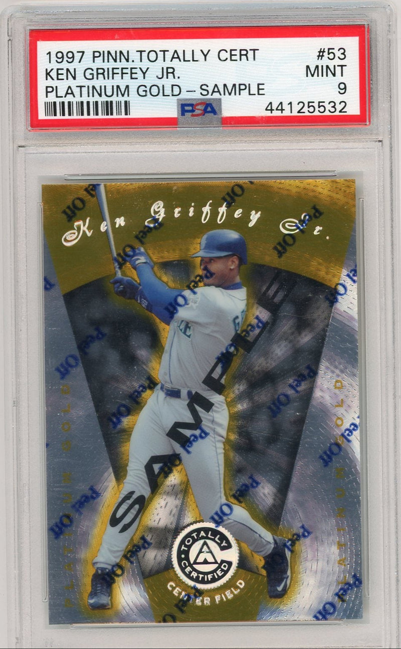 Ken Griffey Jr. 1997 Pinnacle Totally Certified Platinum Gold Sample PSA 9