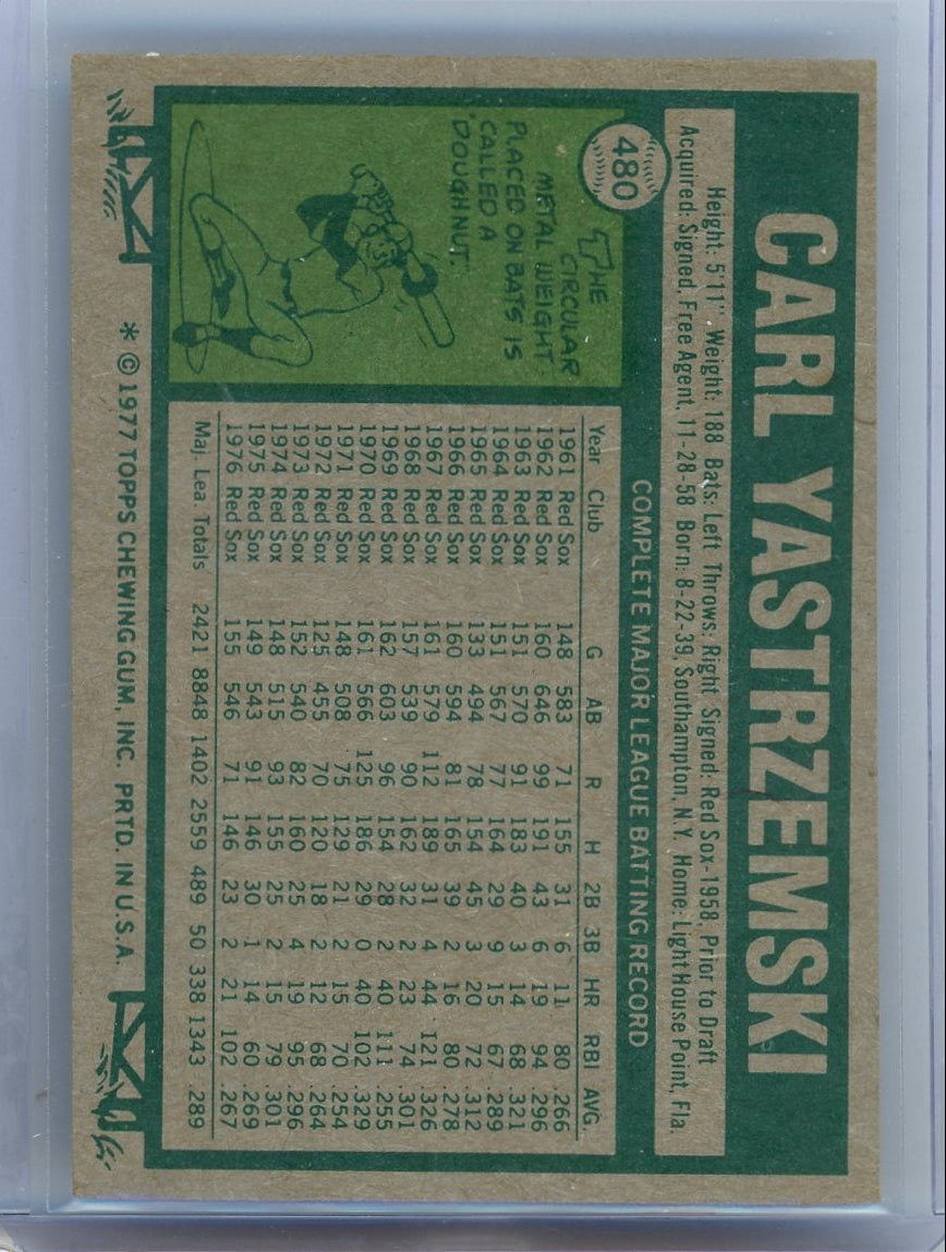 Carl Yastrzemski 1977 Topps Baseball #480