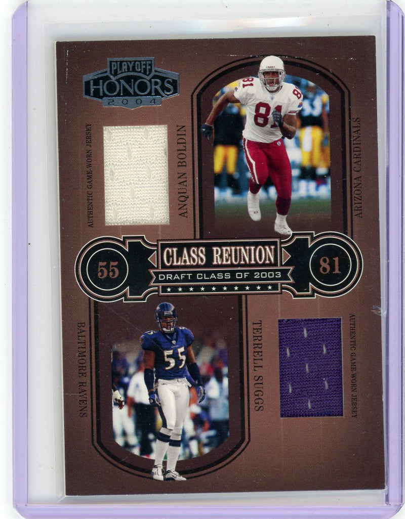 Anquan Boldin Terrell Suggs 2004 Donruss Playoff Honors Class Reunion double relic 