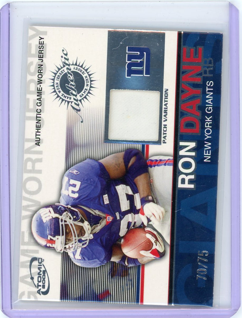 Ron Dayne 2002 Pacific Atomic game-used jersey relic 