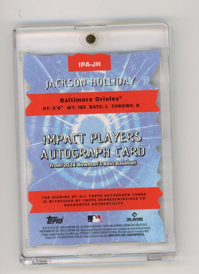 Jackson Holliday 2024 Bowman's Best Impact Players die-cut Lava autograph RC #'d 03/50