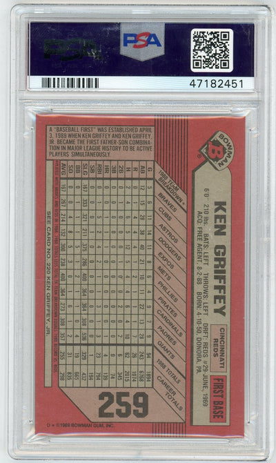 Ken Griffey 1989 Bowman #259 PSA 10