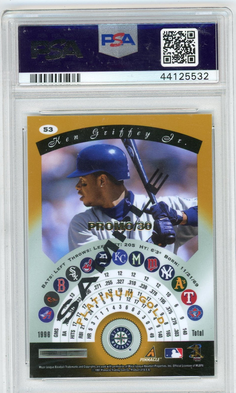 Ken Griffey Jr. 1997 Pinnacle Totally Certified Platinum Gold Sample PSA 9