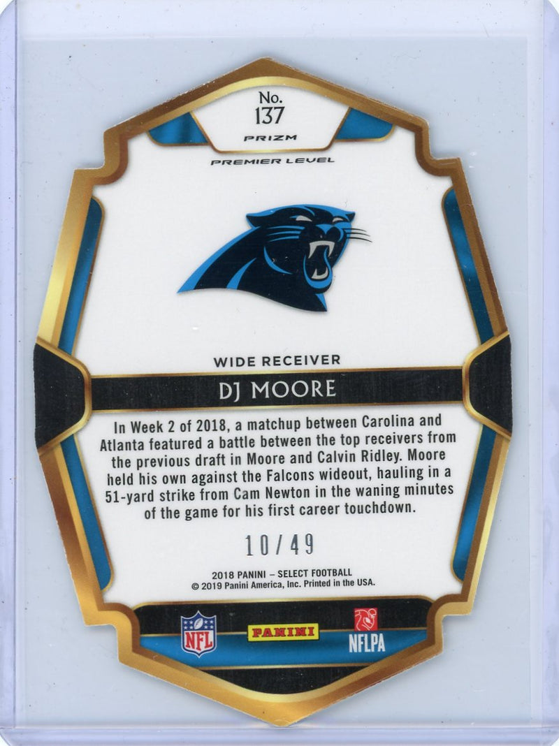 DJ Moore 2018 Panini Select lime green prizm die-cut rookie card 