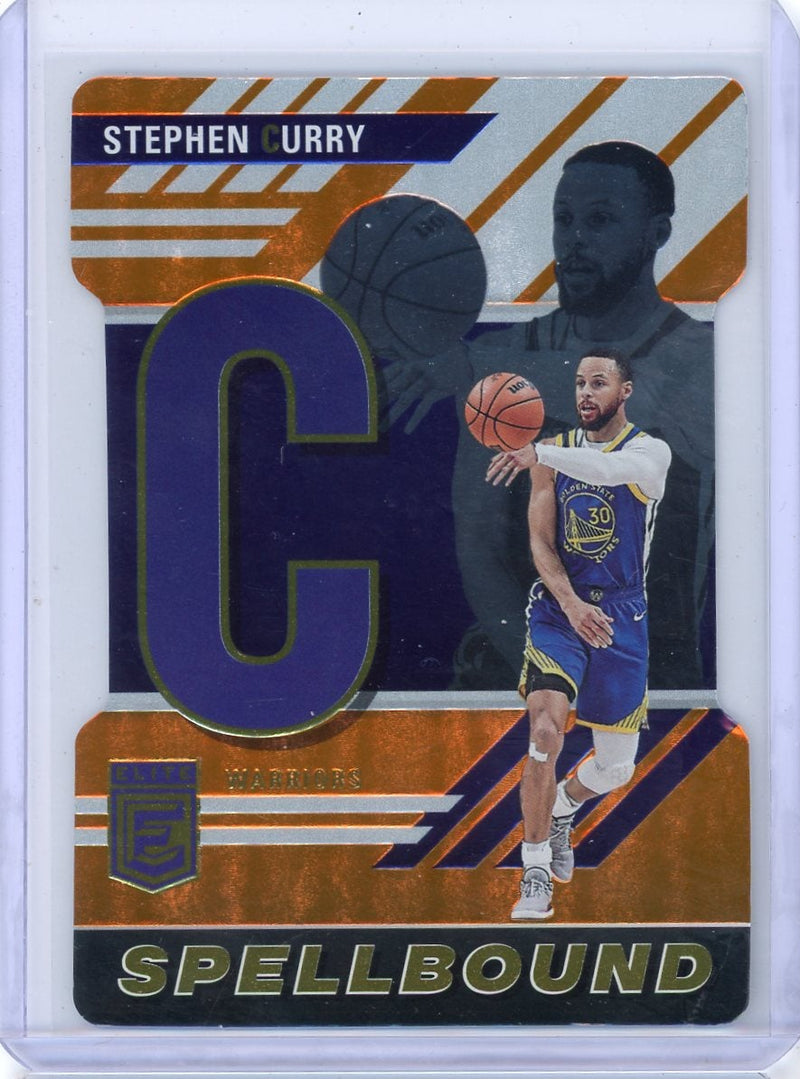 Stephen Curry 2023-24 Panini Elite Spellbound "C" Orange Die Cut