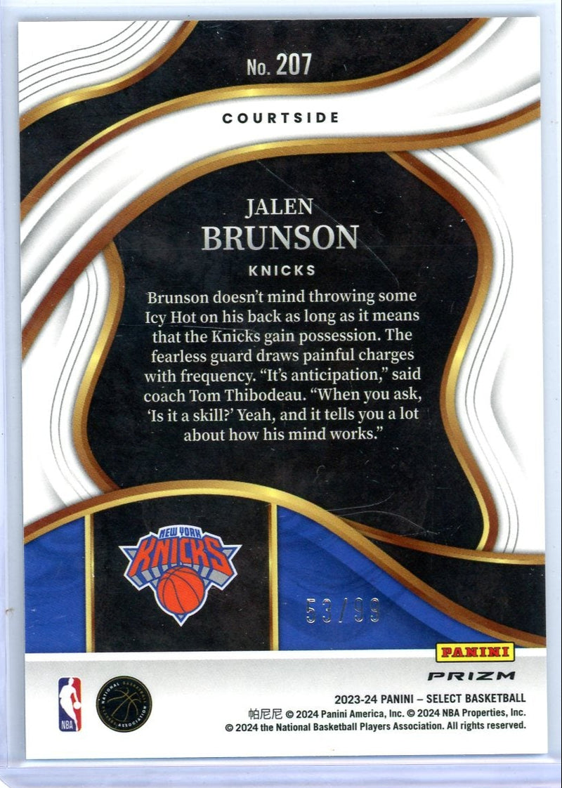 Jalen Brunson 2023-24 Panini Select Courtside Purple Ice 