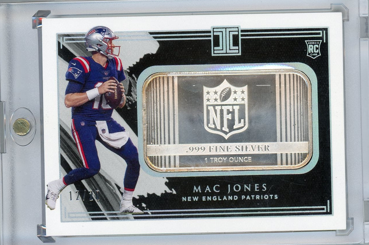 Mac Jones 2021 Panini Impeccable Silver Bar Rookie