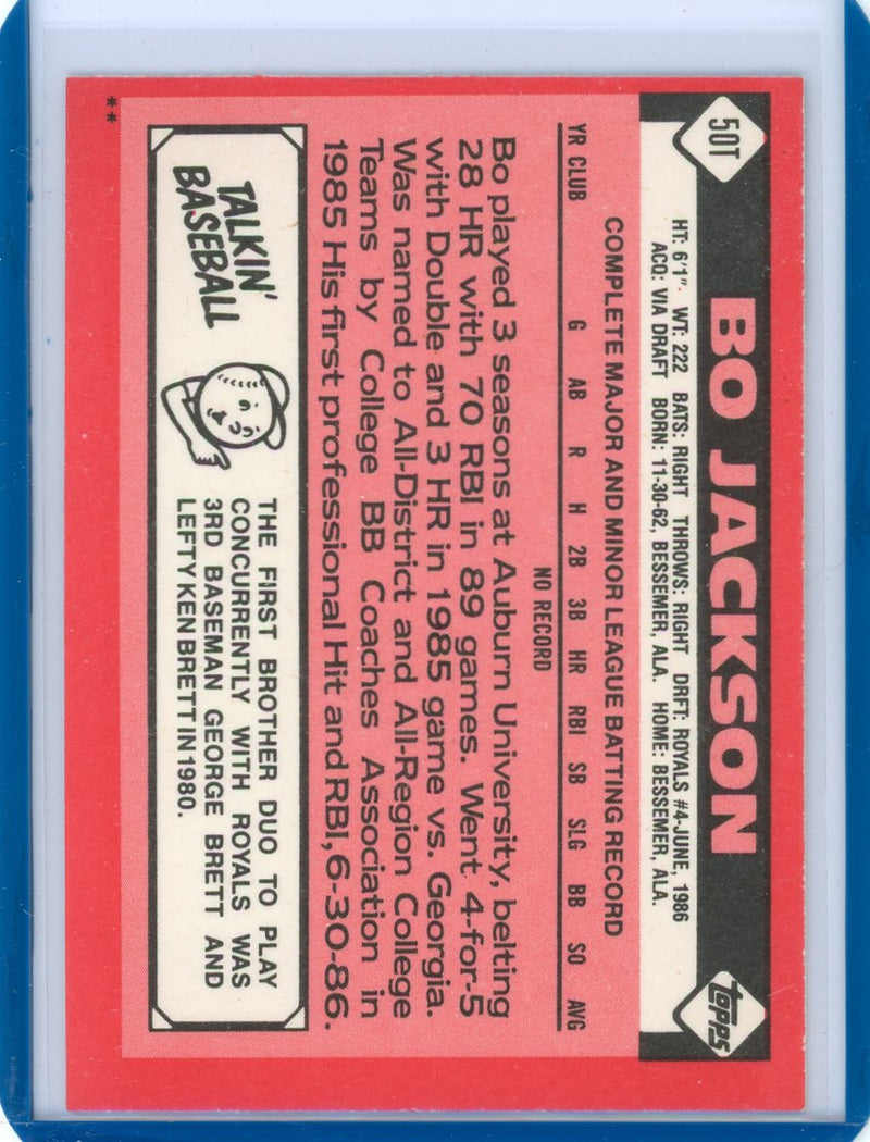 Bo Jackson 1986 Topps rookie card 