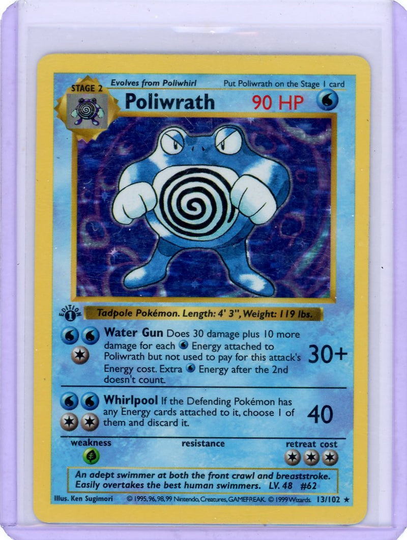 Poliwrath 1999 Pokémon Base Set 1st Edition Holo 