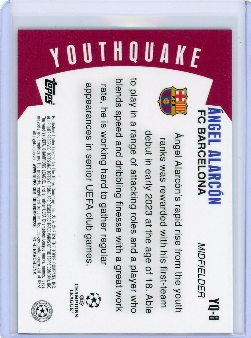 Angel Alarcon 2024 Topps Chrome UEFA Youthquake green refractor rookie card 