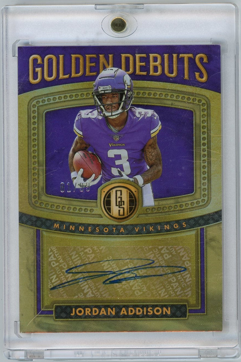 Jordan Addison 2023 Panini Gold Standard Golden Debuts Autograph 