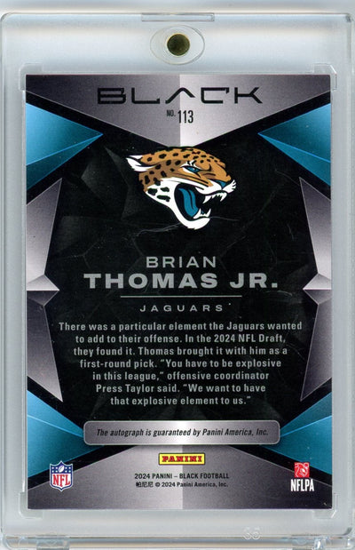 Brian Thomas Jr. 2024 Panini Black Rookie Autograph #'d 010/199