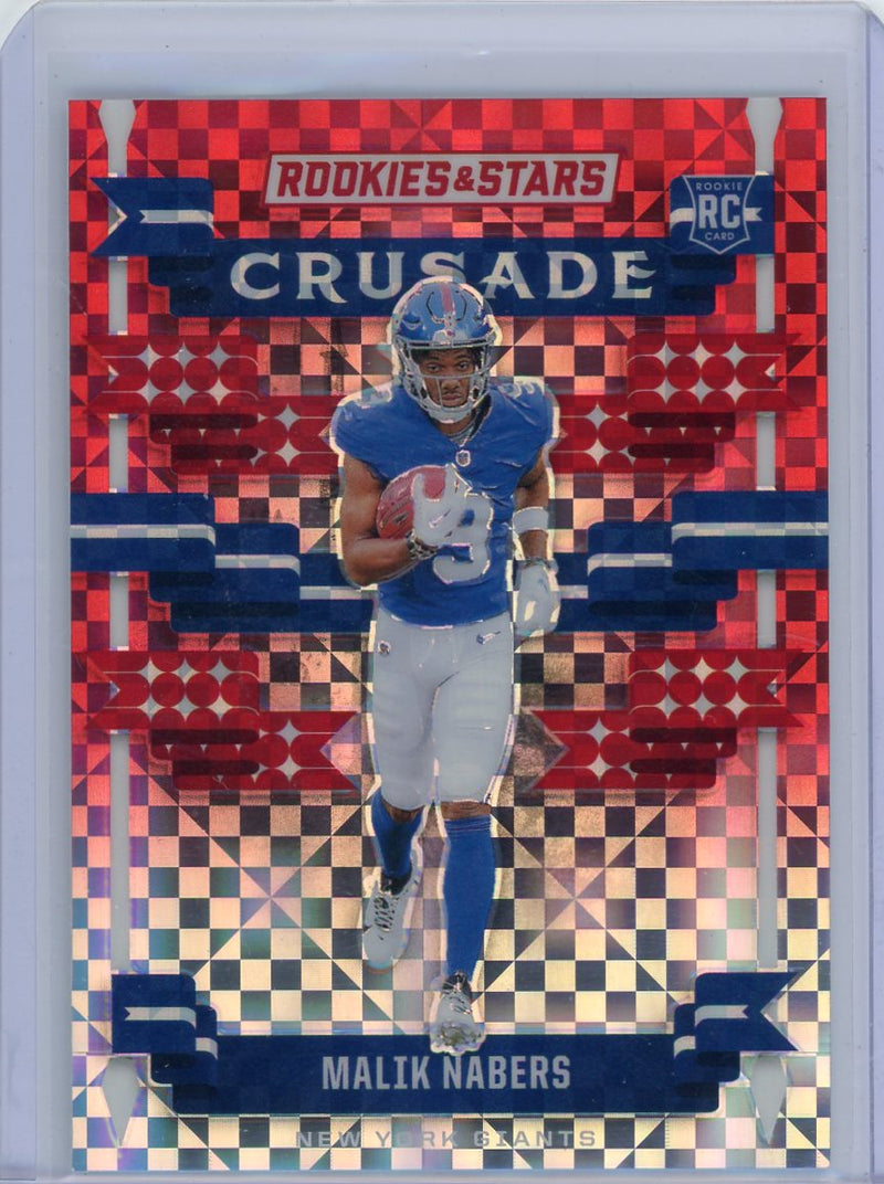 Malik Nabers 2024 Panini Rookies & Stars Crusade checkerboard prizm rookie card