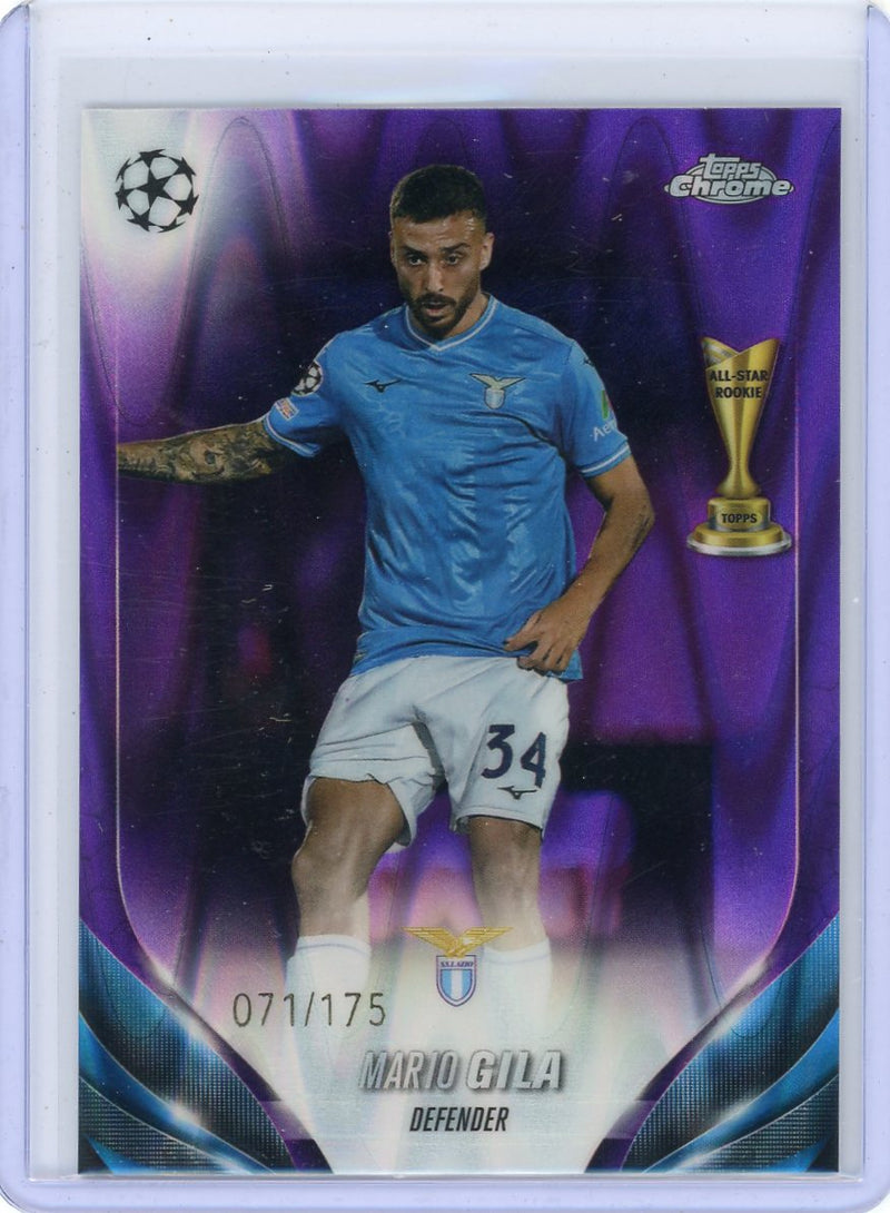 Mario Gila 2024 Topps Chrome UEFA purple lava refractor 