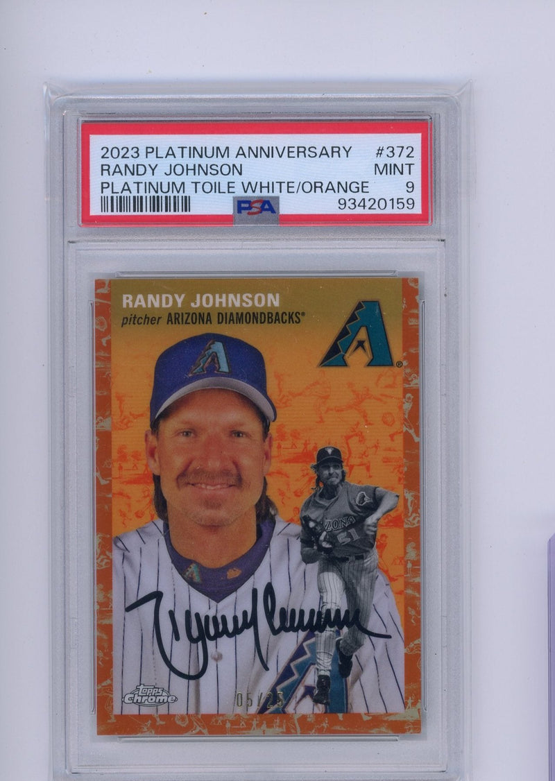 Randy Johnson 2023 Topps Chrome Platinum Anniv. Plat. Toile white/orange ref. 