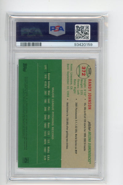 Randy Johnson 2023 Topps Chrome Platinum Anniv. Plat. Toile white/orange ref. #'d 05/25 PSA 9