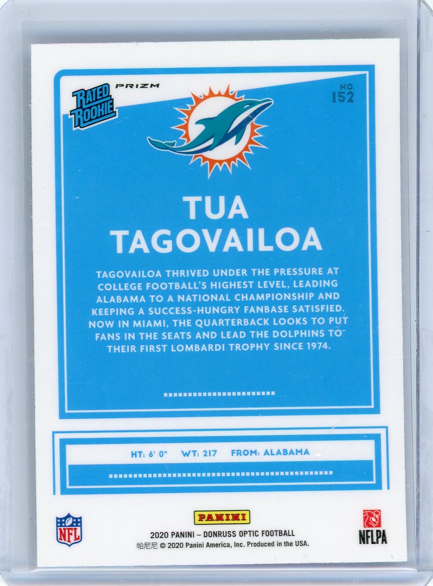 Tua Tagovailoa 2020 Panini Donruss Optic silver prizm rookie card