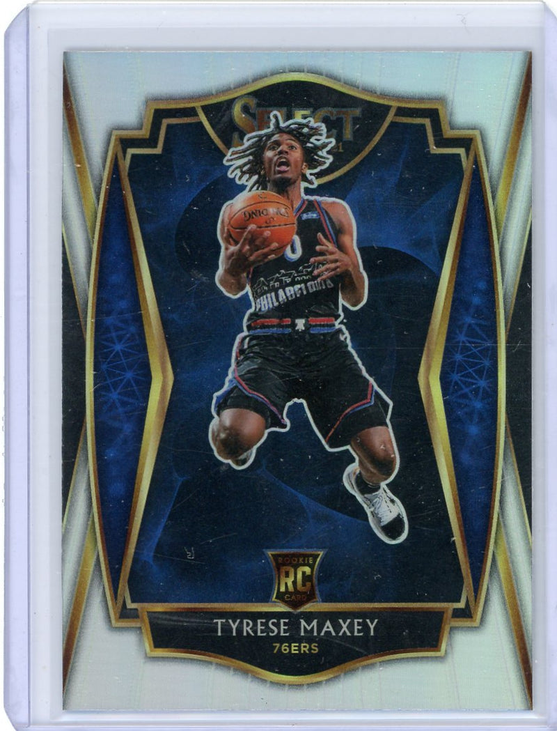 Tyrese Maxey 2020-21 Panini Select silver prizm rookie card