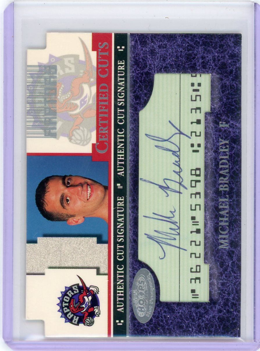 Michael Bradley 2001 Fleer Certified Cuts authentic checkbook cut signature die-cut