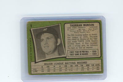 Thurman Munson 1971 Topps #5 (bad)