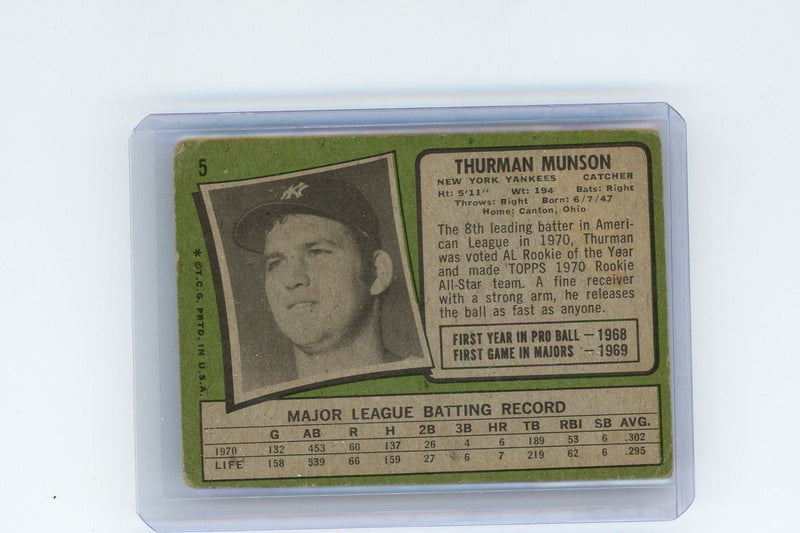 Thurman Munson 1971 Topps 