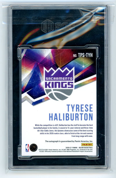 Tyrese Haliburton 2020-21 Panini Recon True Potential autograph rookie card #'d 04/49 SGC 9.5