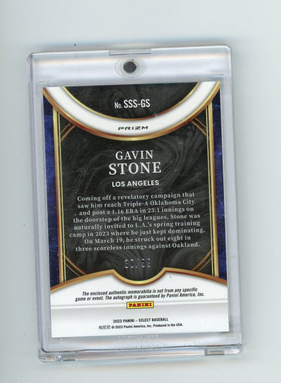 Gavin Stone 2023 Panini Select Swatches Signatures autograph rookie card relic #'d 30/99