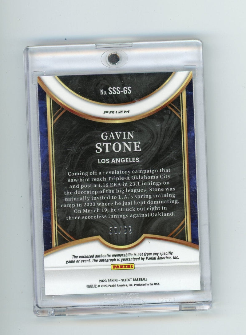 Gavin Stone 2023 Panini Select Swatches Signatures autograph rookie card relic 