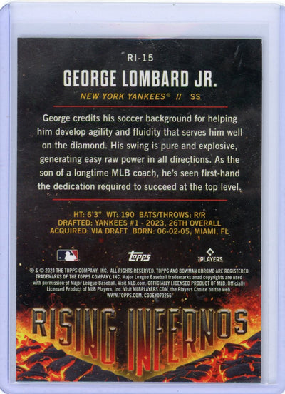 George Lombard Jr. 2024 Bowman Chrome Rising Infernos