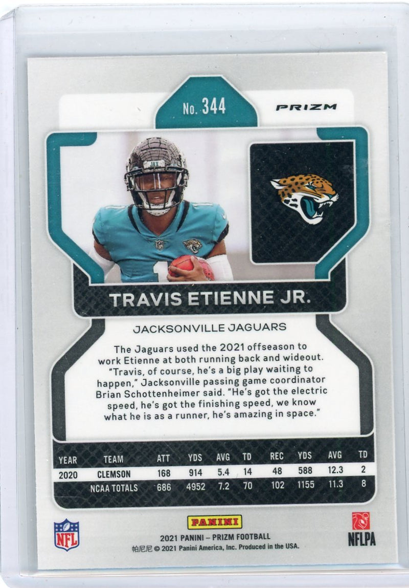 Travis Etienne Jr. 2021 Panini Prizm silver prizm rookie card