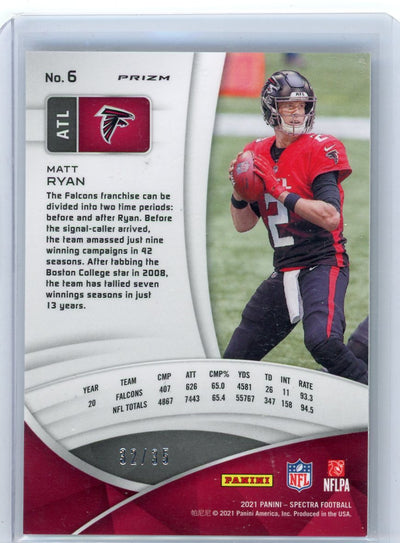 Matt Ryan 2021 Panini Spectra green scope prizm #'d 32/35