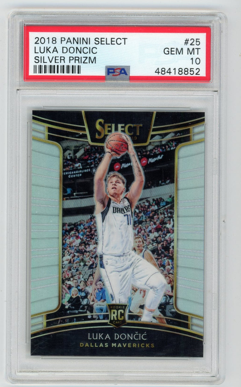 Luka Doncic 2018 Panini Select silver prizm rookie card PSA 10