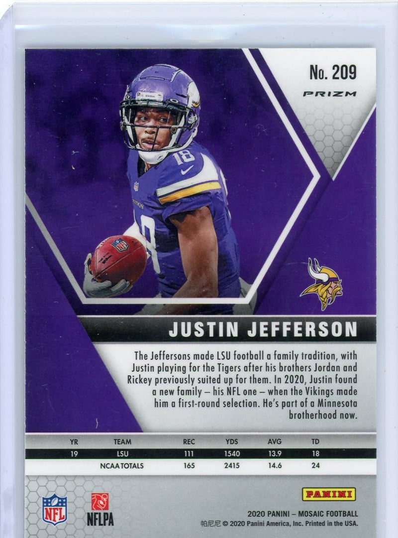 Justin Jefferson 2020 Panini Mosaic Silver Prizm Rookie Card