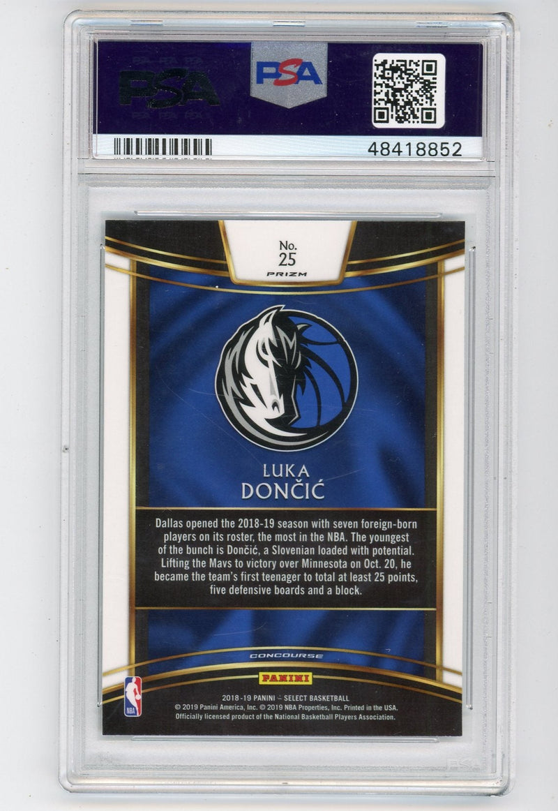 Luka Doncic 2018 Panini Select silver prizm rookie card PSA 10