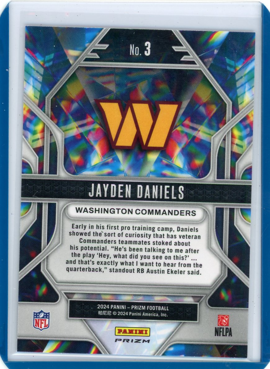 Jayden Daniels 2024 Panini Prizm Prizmatic Green Wave Rookie