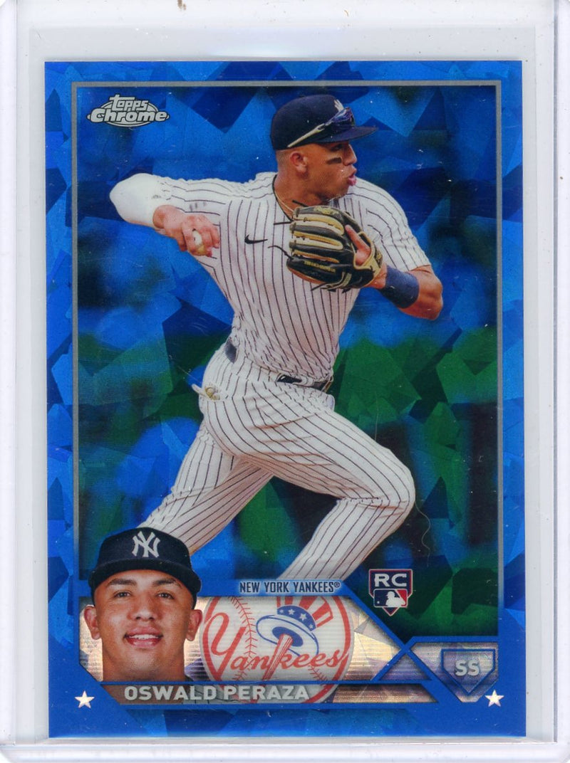 Oswald Peraza 2023 Topps Chrome Sapphire Rookie Card