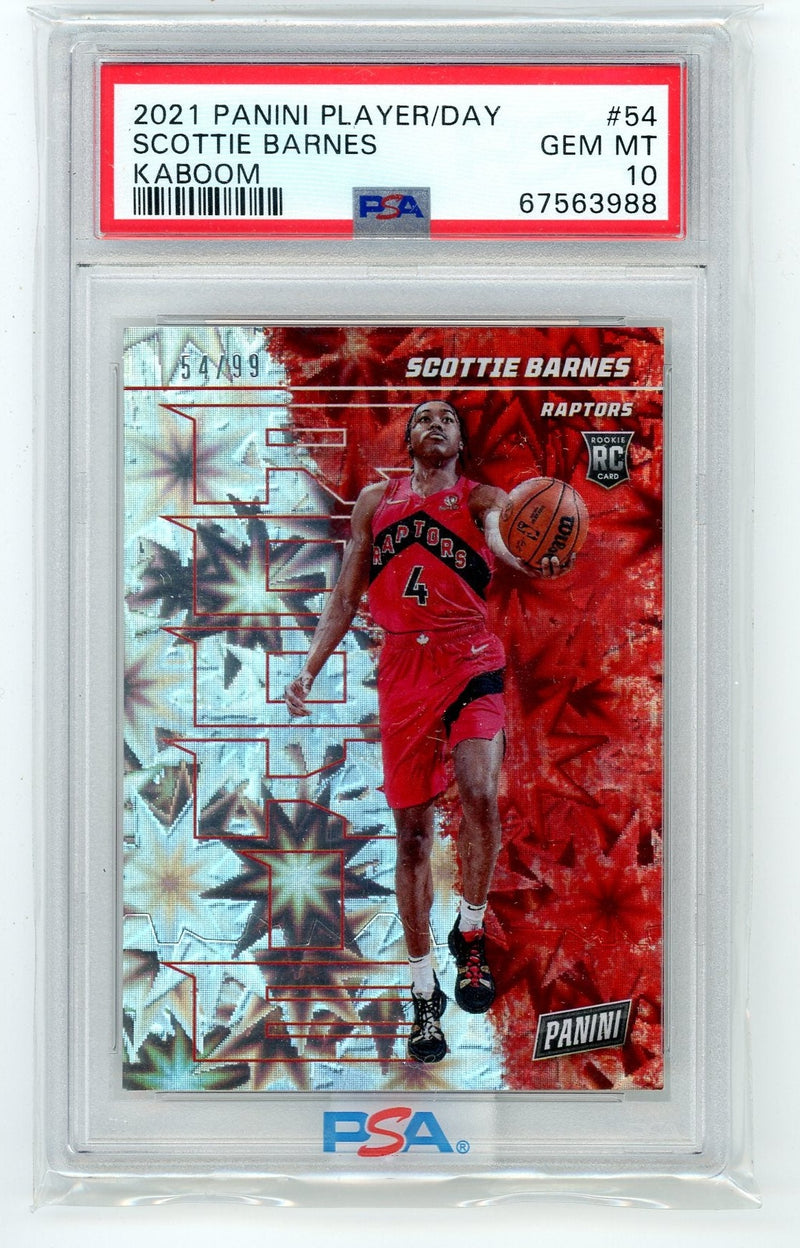 Scottie Barnes 2021-22 Panini Player Of The Day Rookie Kaboom RC 54 /99 PSA 10