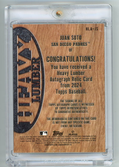 Juan Soto 2024 Topps Heavy Lumber autograph relic