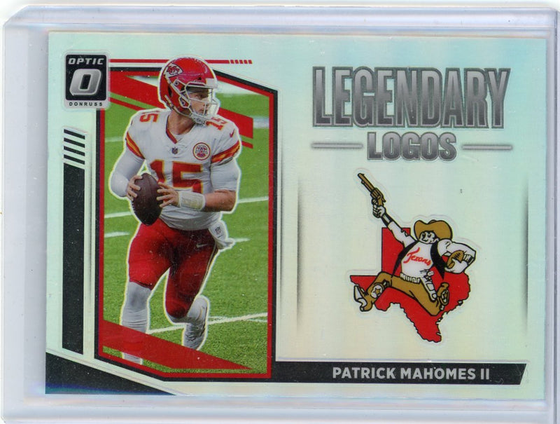 Patrick Mahomes II 2021 Panini Donruss Optic Legendary Logos silver holo